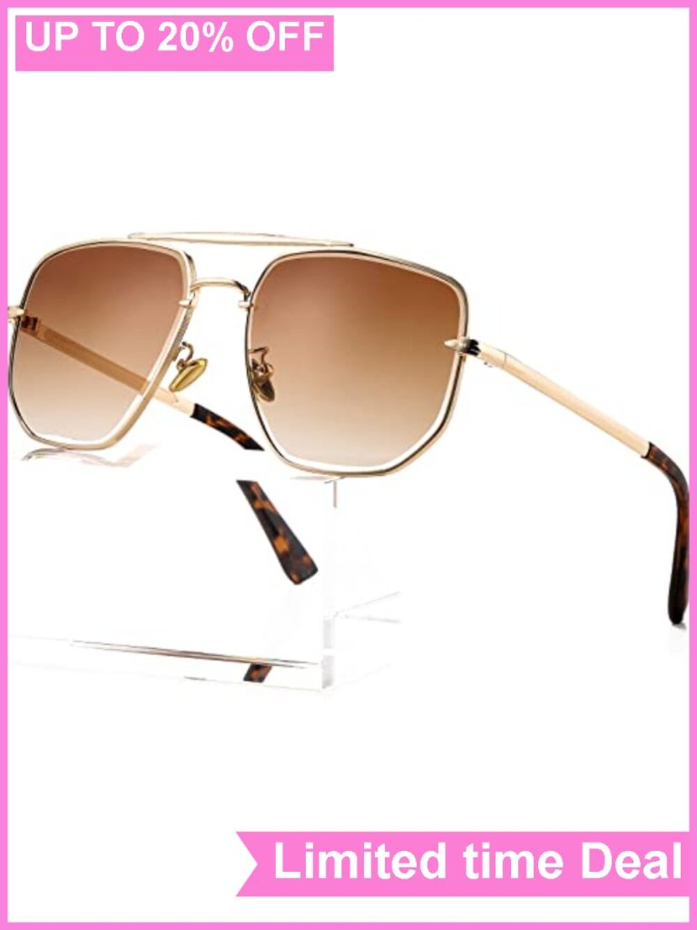 Oversized Square Aviator Sunglasses for Men Women UV400